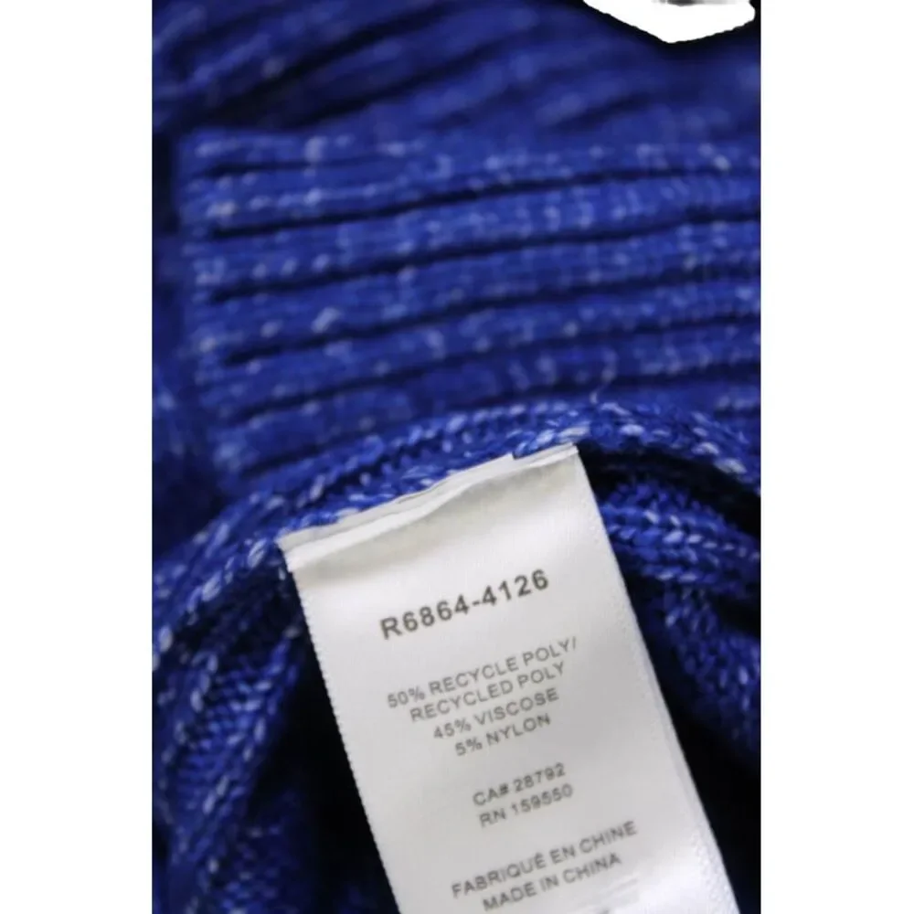 Renuar Womens Long Sleeves Pullover Turtleneck Sweater Lapis Blue Size Medium